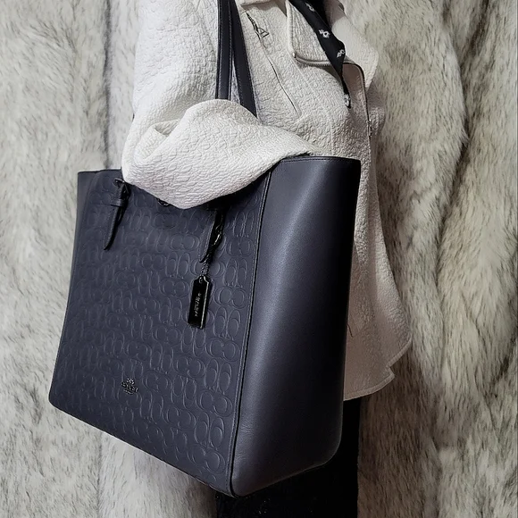 😍 Coach Signature Leather Designer Shoulder Purse Laptop Work Bag NWT - Picture 4 of 11